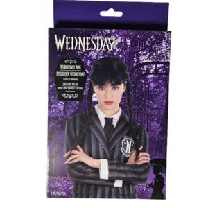 Wednesday Addams Braided Hair Wig Halloween Costume Adjustable Wig Cap Women